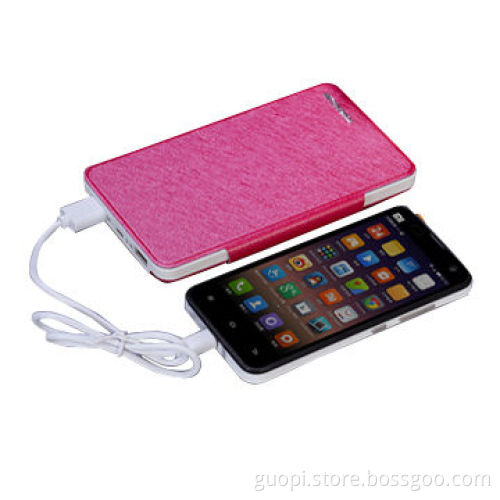 Mirror power bank with leather case